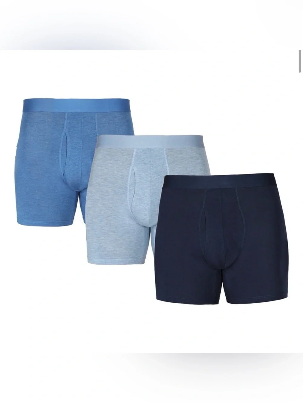 George Men's 3 Pack Soft Touch Rayon 6 Inch Boxer Briefs M 32-34 Assorted Blue